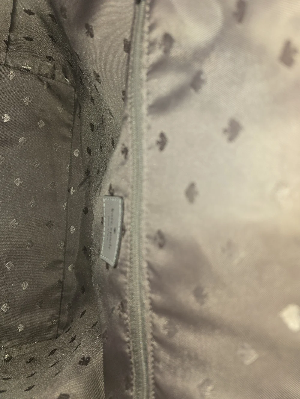 Kate Spade Greta Court Glitter Penny Tote in a gray Saffiano leather